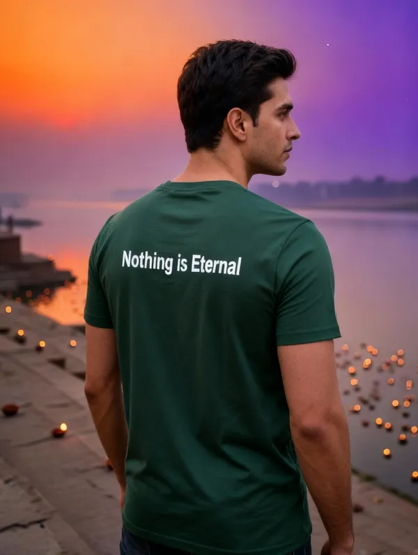 Bottle_Green_(Nothing_Is_Eternal)_180_Gsm_Poly_Cotton_Half_Sleeve_T-Shirt
