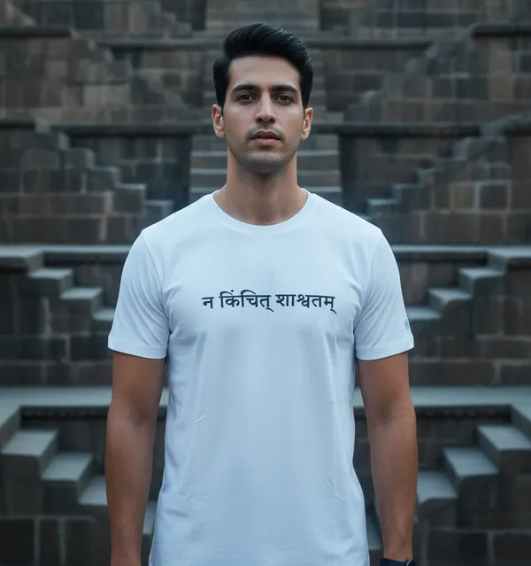 White_(Nothing_Is_Eternal)_180_Gsm_Poly_Cotton_Half_Sleeve_T-Shirt