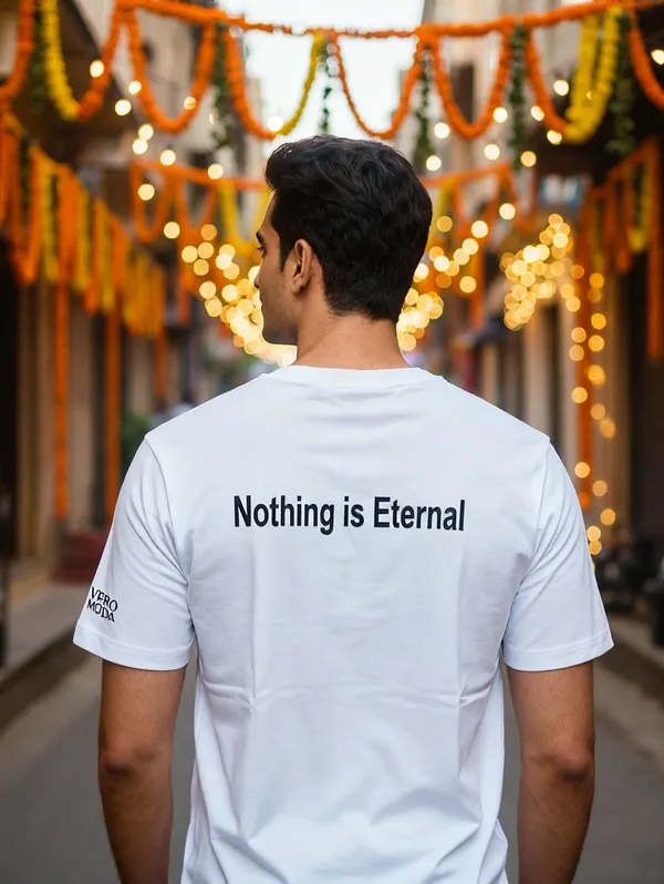 White_(Nothing_Is_Eternal)_180_Gsm_Poly_Cotton_Half_Sleeve_T-Shirt