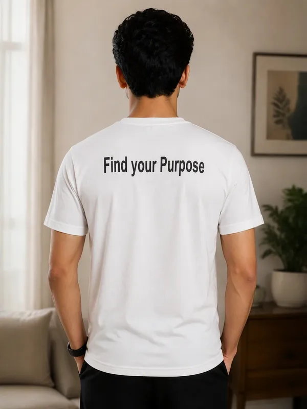 White_(Find_Your_Purpose)_180_Gsm_Poly_Cotton_Half_Sleeve_T-Shirt