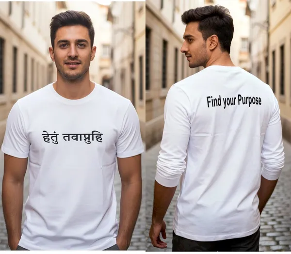 White_(Find_Your_Purpose)_180_Gsm_Poly_Cotton_Half_Sleeve_T-Shirt