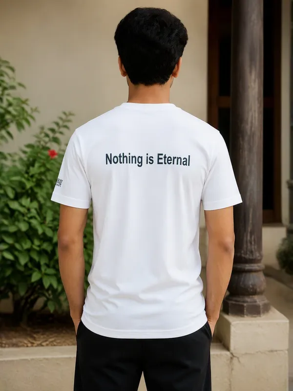 White_(Nothing_Is_Eternal)_180_Gsm_Poly_Cotton_Half_Sleeve_T-Shirt