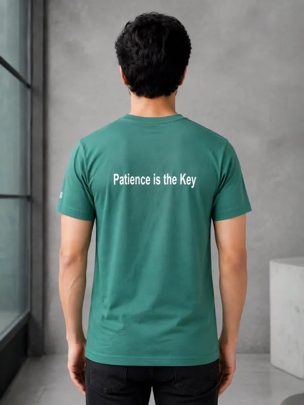 Bottle_Green_(Patience_Is_The_Key)_180_Gsm_Poly_Cotton_Half_Sleeve_T-Shirt