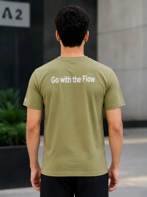 Olive_(Go_With_The_Flow)_180_Gsm_Poly_Cotton_Half_Sleeve_T-Shirt