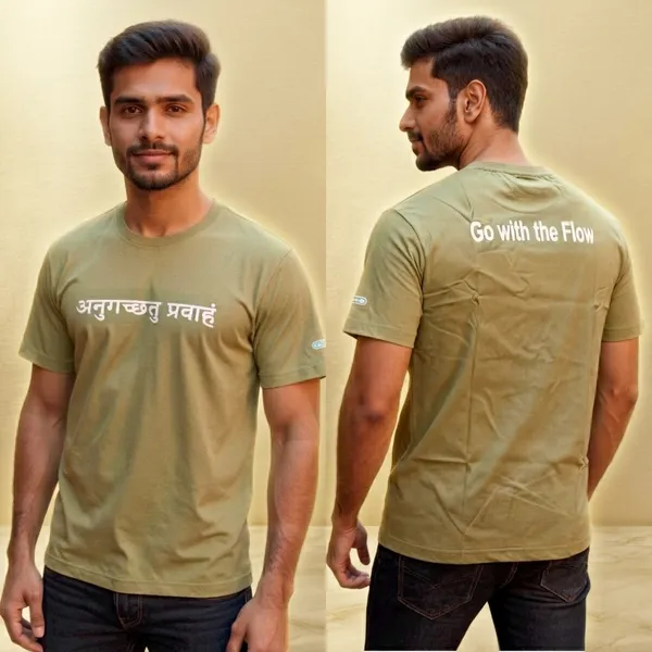 Olive_(Go_With_The_Flow)_180_Gsm_Poly_Cotton_Half_Sleeve_T-Shirt