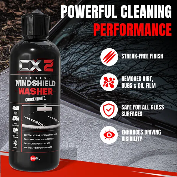 Cx2_Windshield_Washer_Fluid_Concentrate_For_Car|_300Ml_|_Streak-Free_Glass_Cleaning_|_Removes_Dust_Bugs_&_Road_Grime_|_20Ml_Dilution_Per_1L_Water_|_Safe_For_Wiper_Blades_&_Car_Glass