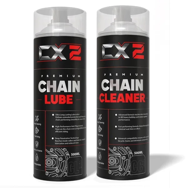 Cx2_Chain_Lube_&_Chain_Cleaner_Combo_For_Bikes_|_Cl2_Chain_Lubrication_Spray_+_Cc1_Deep_Chain_Cleaner_Spray_(400Ml_Each)_|_Complete_Motorcycle_Chain_Care_Kit_|_Suitable_For_All_Bikes_&_Motorcycles_(Pack_Of_2)