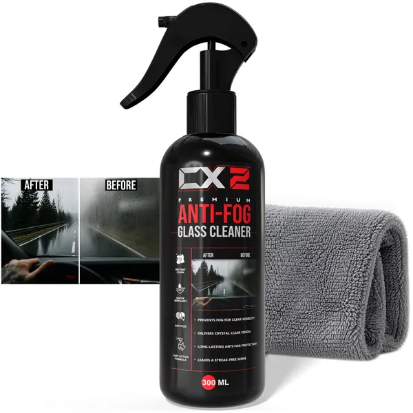 CX2_Premium_Anti_Fog_Glass_Cleaner_300ml_with_Microfiber_Cloth_|_Windshield,_Car_Glass_&_Helmet_Visor_Anti_Fog_Spray_|_Streak-Free_Cleaner_for_Cars,_EV_Cars_&__Helmet_Visor_and_All_Vehicles