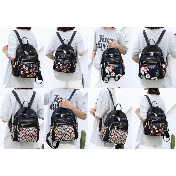 Black_Polyurethane_Zipper_Messenger_Backpack_For_Girls