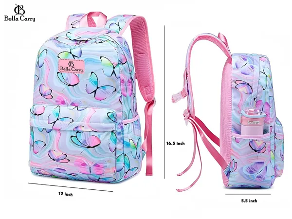 Blue_And_Pink_Polyurethane_Zipper_Backpack_For_Unisex_Kids