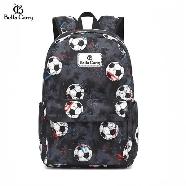 Black_Polyurethane_Zipper_Backpack_For_Unisex_Kids