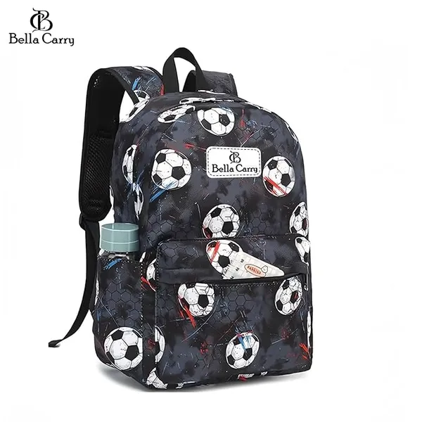 Black_Polyurethane_Zipper_Backpack_For_Unisex_Kids