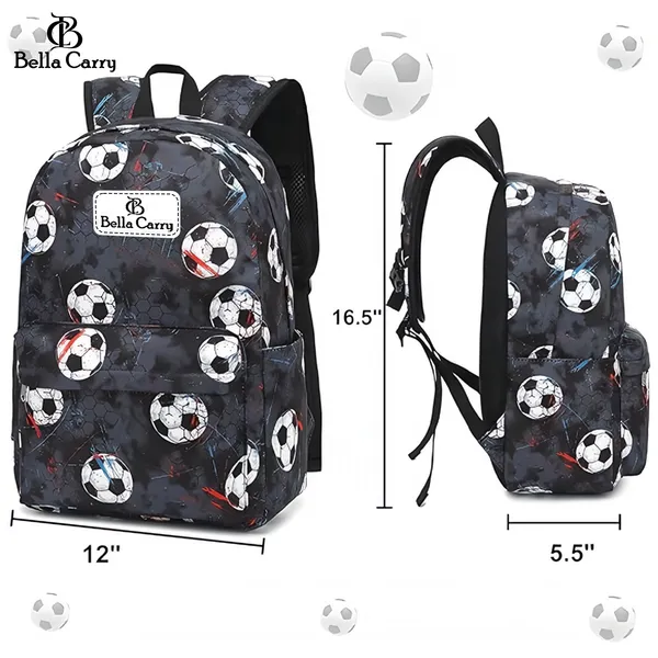 Black_Polyurethane_Zipper_Backpack_For_Unisex_Kids