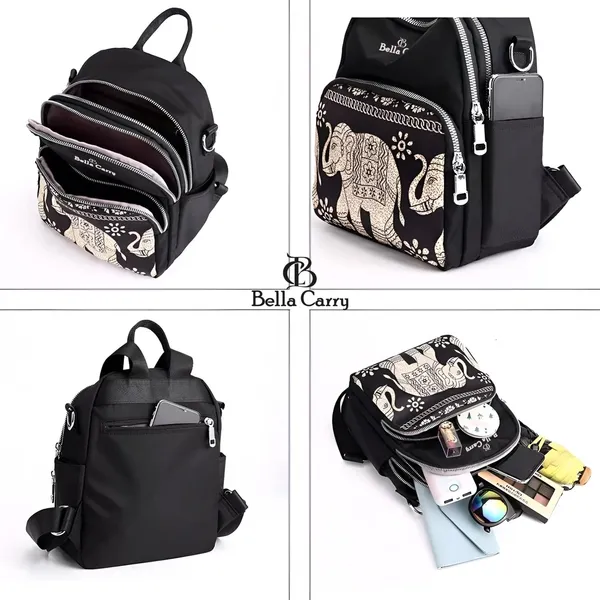 Black_Polyurethane_Zipper_Canvas_Backpack_For_Girls