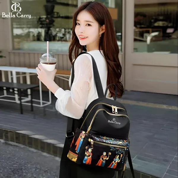 Black_Polyurethane_Zipper_Canvas_School_Backpack_For_Girls