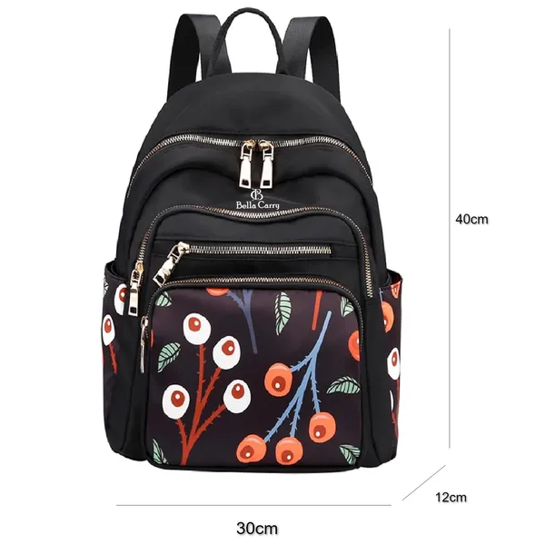 Black_Polyurethane_Zipper_Convertible_Messenger_Backpack_For_Girls