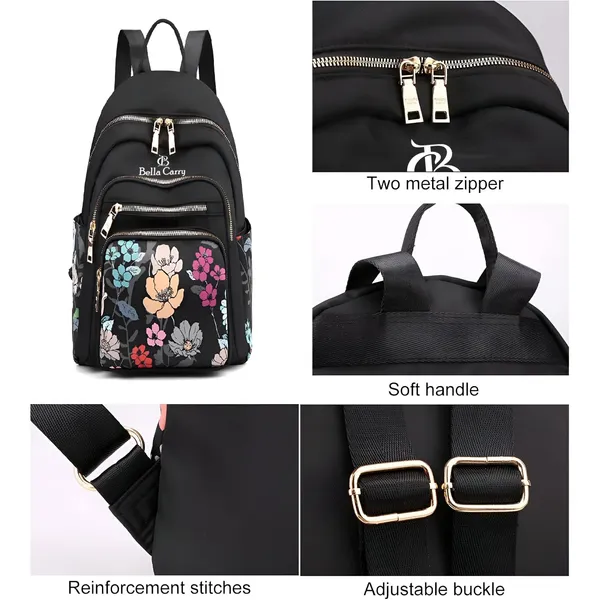 Black_Polyurethane_Zipper_Messenger_Backpack_For_Girls