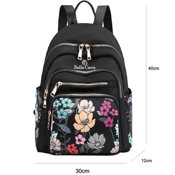 Black_Polyurethane_Zipper_Messenger_Backpack_For_Girls