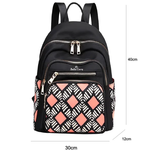 Black_Polyurethane_Zipper_Messenger_Backpack_For_Girls