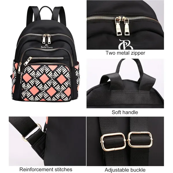 Black_Polyurethane_Zipper_Messenger_Backpack_For_Girls