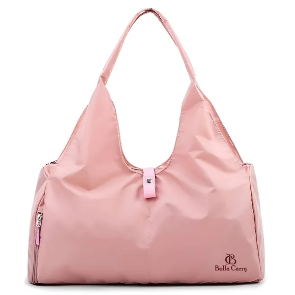 Pink_Polyurethane_Zipper_Hand-Carry_Duffle_Bag_For_Girls