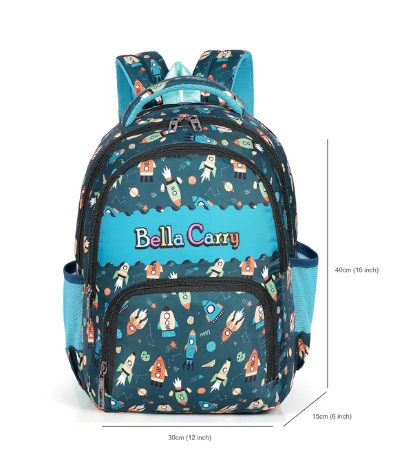 Dark_Blue_Polyurethane_Zipper_School_Backpack_For_Girls
