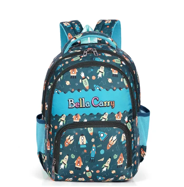 Dark_Blue_Polyurethane_Zipper_School_Backpack_For_Girls