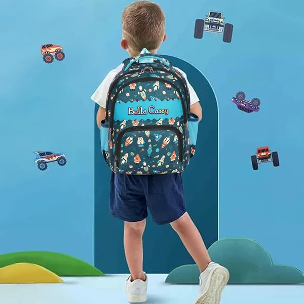 Dark_Blue_Polyurethane_Zipper_School_Backpack_For_Girls
