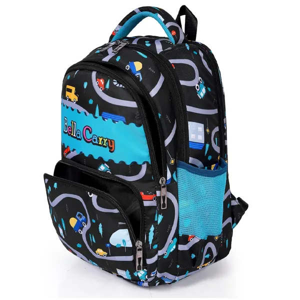 Black_Polyurethane_Zipper_School_Backpack_For_Girls
