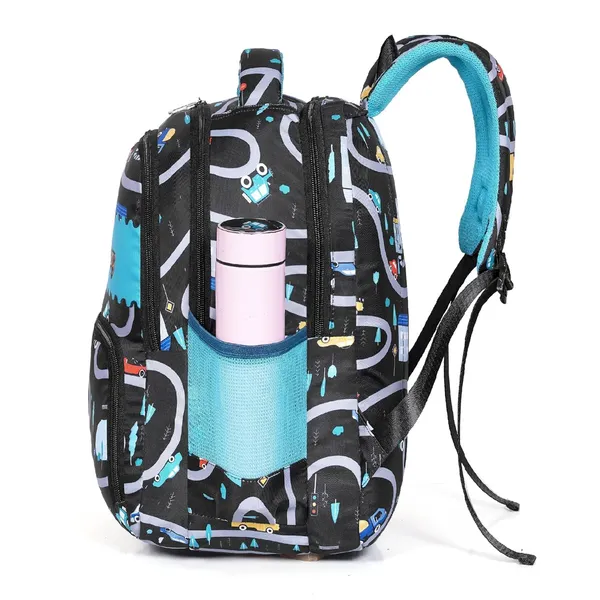 Black_Polyurethane_Zipper_School_Backpack_For_Girls