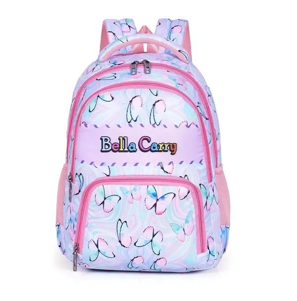Purple_Polyurethane_Zipper_School_Backpack_For_Girls