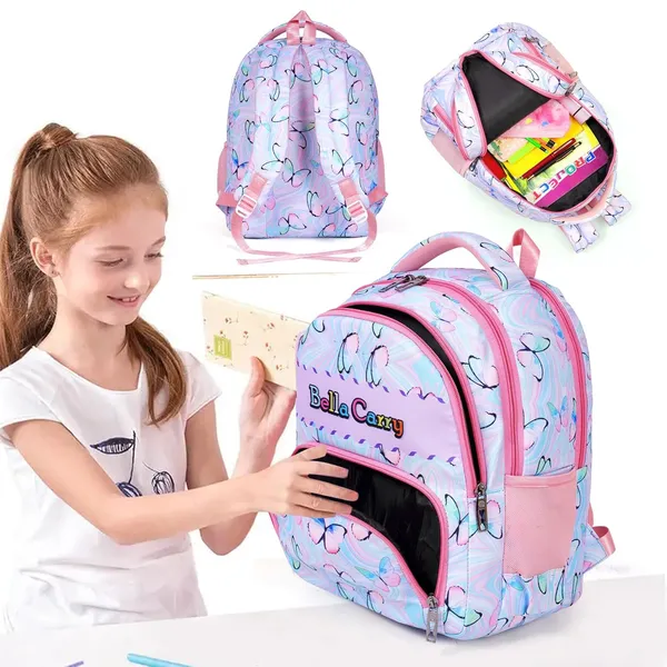Purple_Polyurethane_Zipper_School_Backpack_For_Girls
