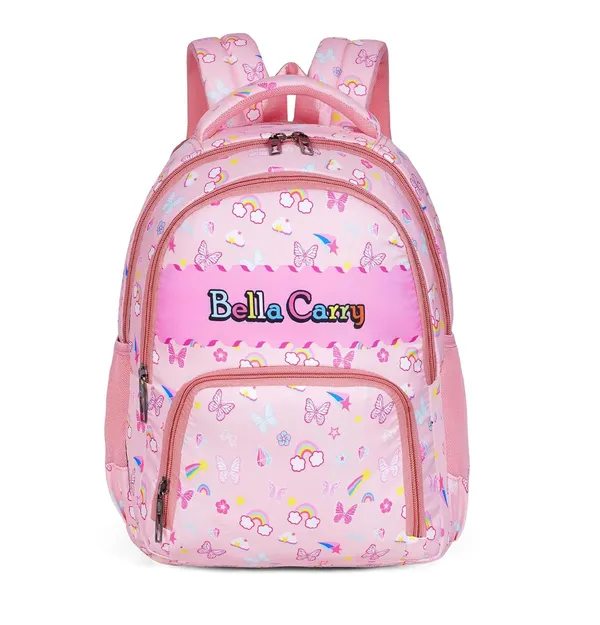 Pink_Polyurethane_Zipper_School_Backpack_For_Girls
