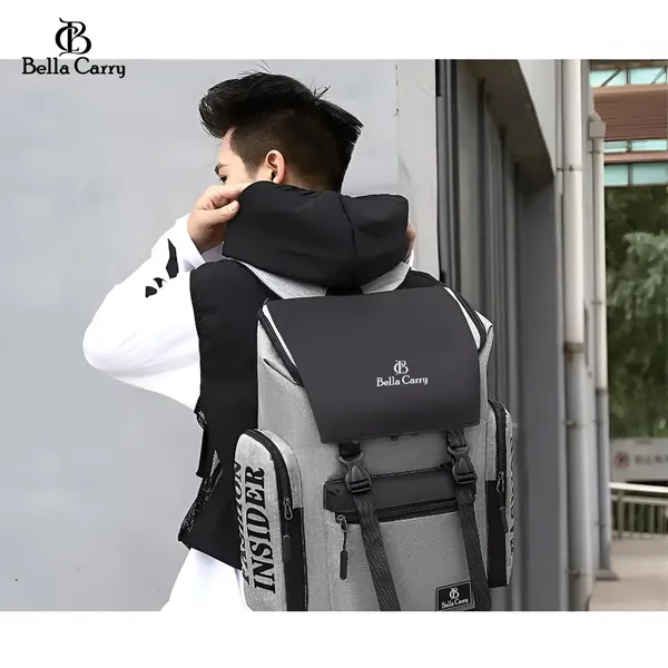 Grey_Polyurethane_Zipper_Laptop_Backpack_For_Girls