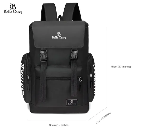 Black_Polyurethane_Zipper_Laptop_Backpack_For_Girls