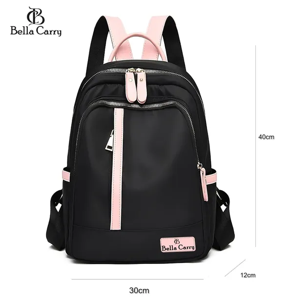 Black_Polyurethane_Zipper_Shoulder_Backpack_For_Girls