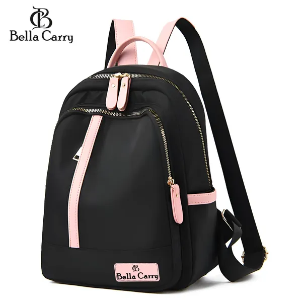Black_Polyurethane_Zipper_Shoulder_Backpack_For_Girls