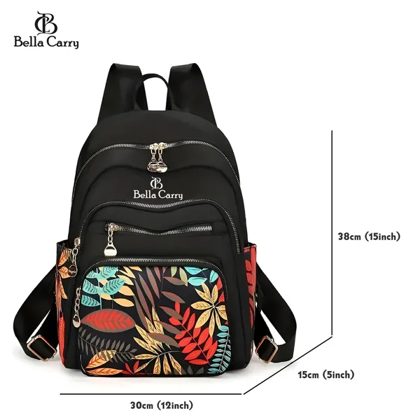 Black_Polyurethane_Zipper_Messenger_Backpack_For_Girls