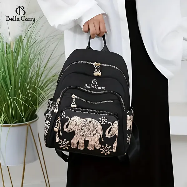 Black_Polyurethane_Zipper_Convertible_Messenger_Backpack_For_Girls