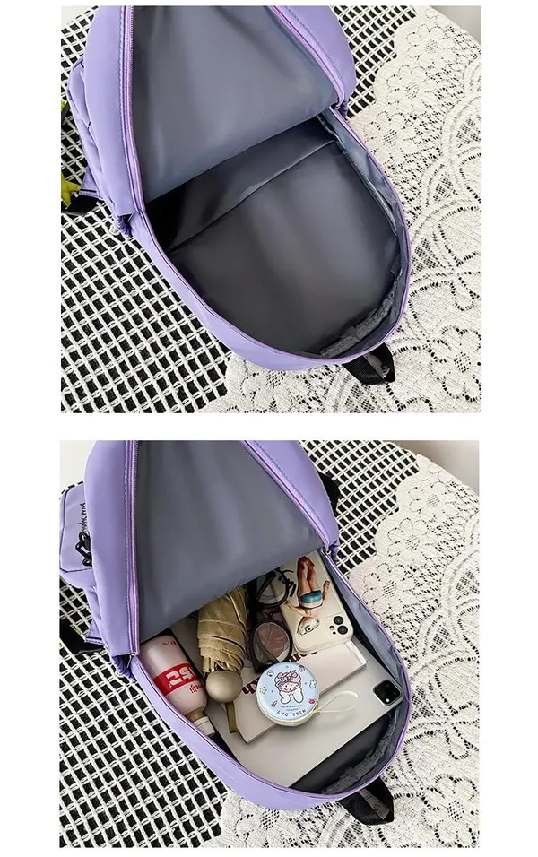 Purple_Polyurethane_Zipper_School_Backpack_For_Girls