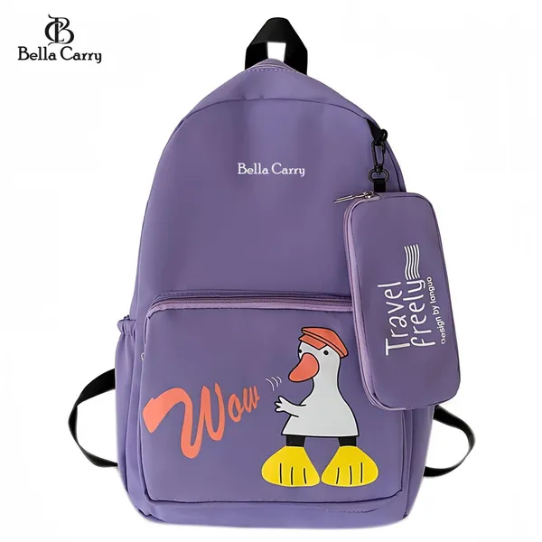 Purple_Polyurethane_Zipper_School_Backpack_For_Girls