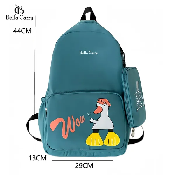 Green_Polyurethane_Zipper_School_Backpack_For_Girls