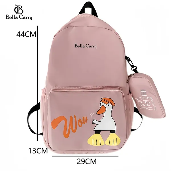 Pink_Polyurethane_Zipper_School_Backpack_For_Girls
