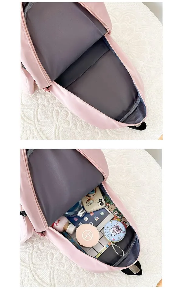 Pink_Polyurethane_Zipper_School_Backpack_For_Girls