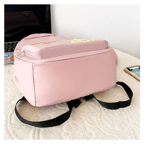 Pink_Polyurethane_Zipper_School_Backpack_For_Girls