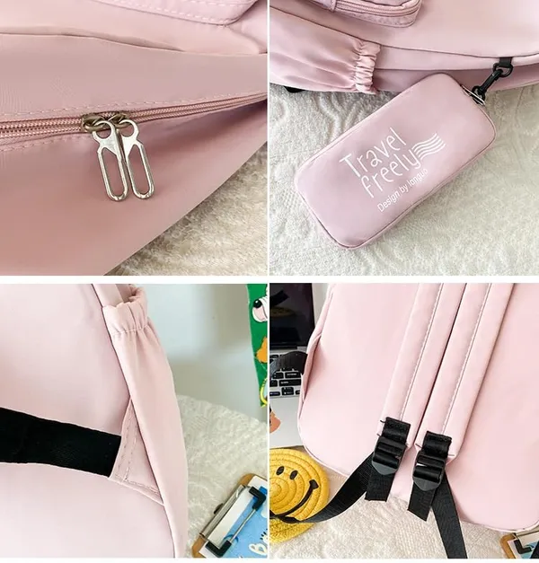 Pink_Polyurethane_Zipper_School_Backpack_For_Girls