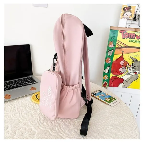 Pink_Polyurethane_Zipper_School_Backpack_For_Girls