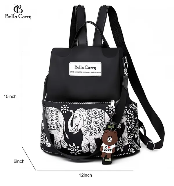 Black_Polyurethane_Zipper_Backpack_For_Girls