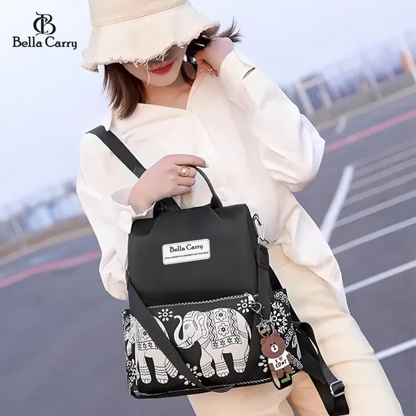 Black_Polyurethane_Zipper_Backpack_For_Girls