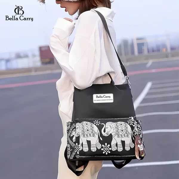 Black_Polyurethane_Zipper_Backpack_For_Girls